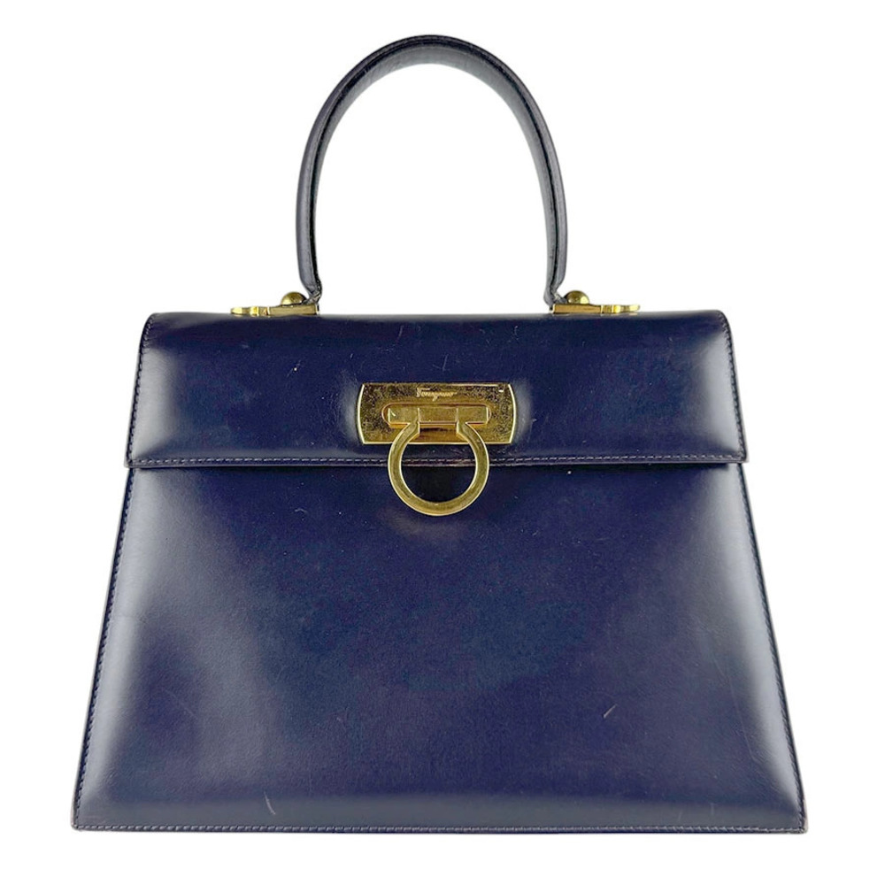 Salvatore Ferragamo 2way Shoulder Bag Gancini leather purple gold